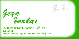 geza harkai business card